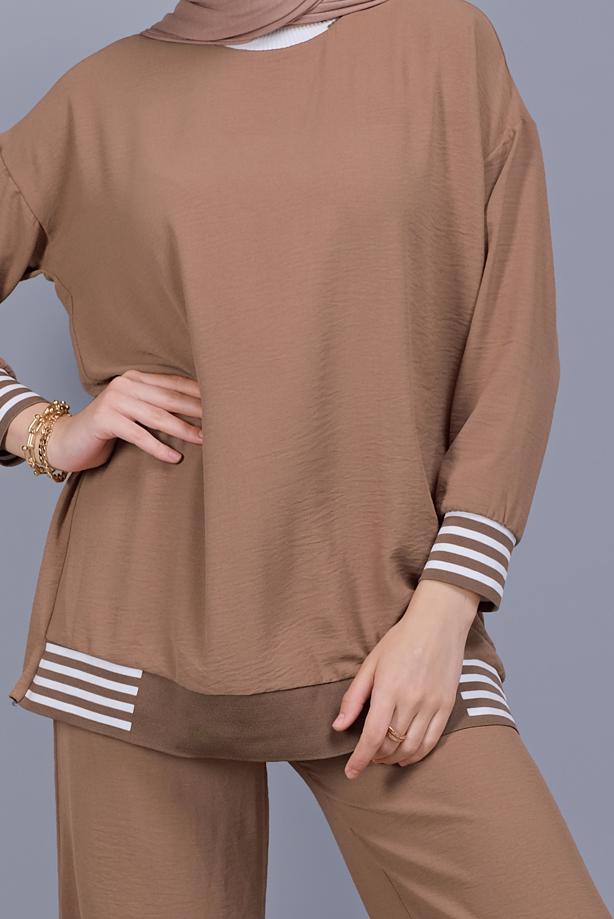 Vêtements hijab  STRIPED TROUSERS SUIT  8131 - TRENDTESETTÜR