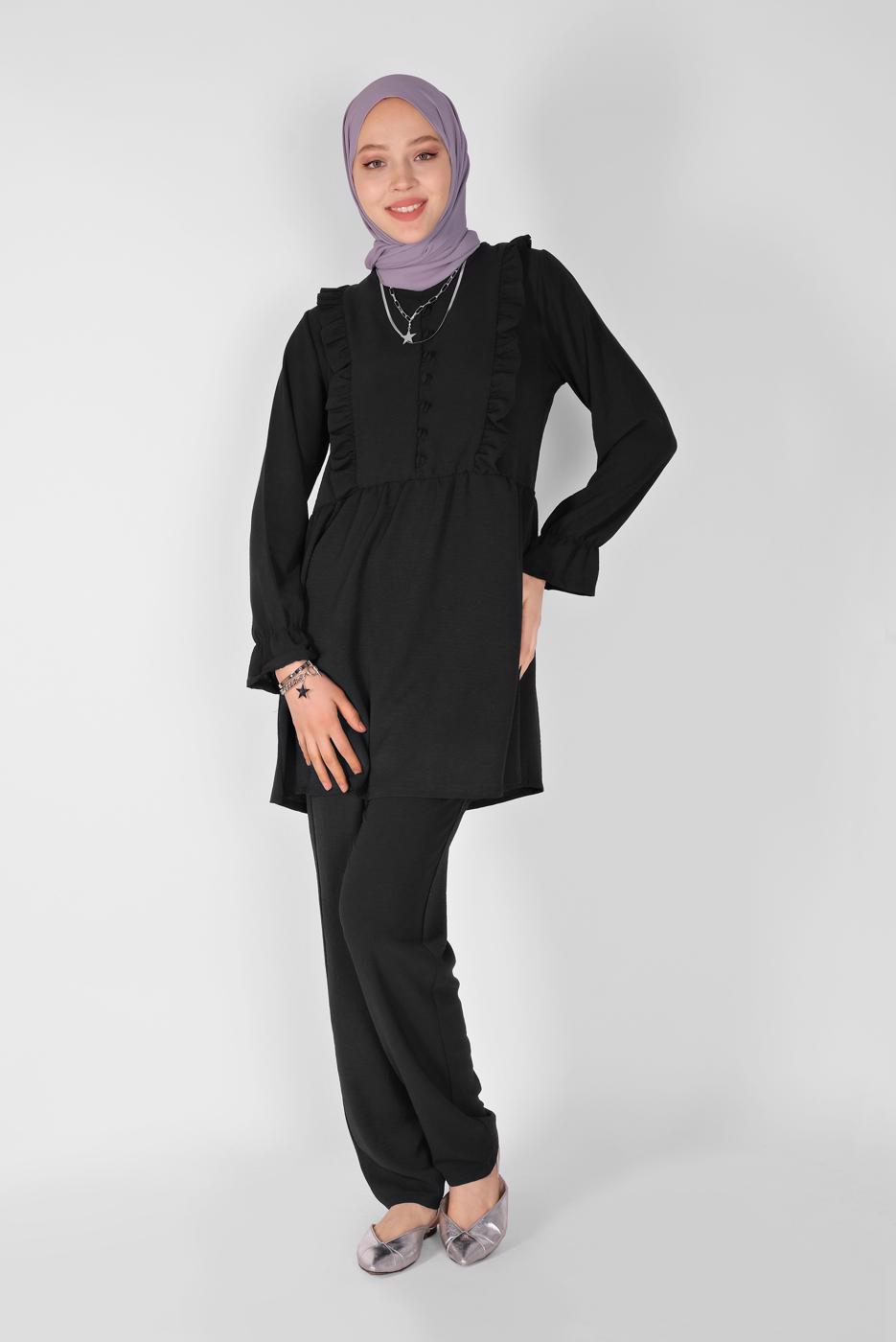Vêtements hijab NOIR T 8366 NSS-2&prime;Lİ PANT. TAKIM