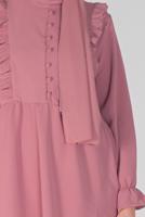 Tesettür giyim PUDRA FIRFIRLI PANTOLONLU TAKIM  8366 