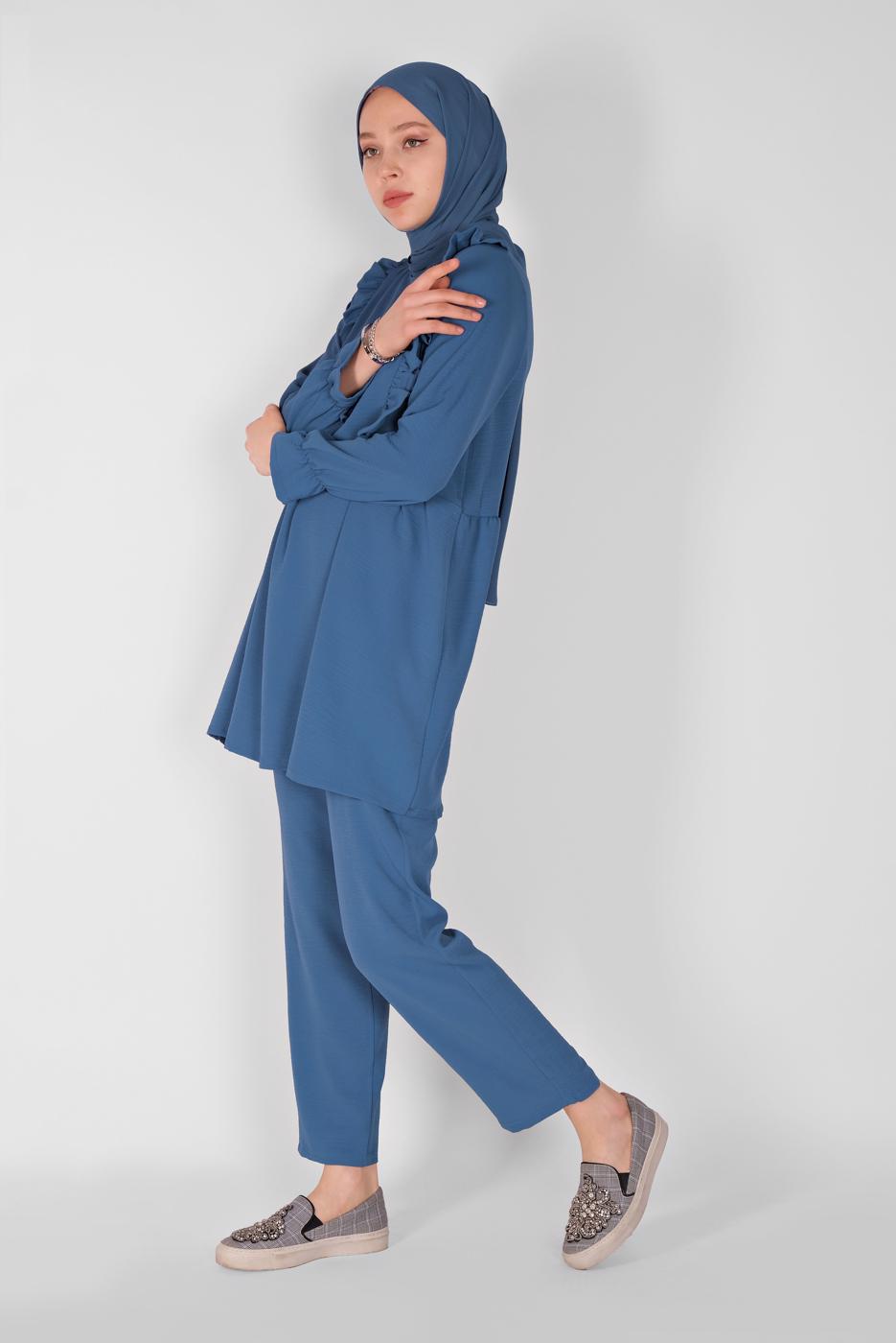 Vêtements hijab BLEU MARINE T 8366 NSS-2&prime;Lİ PANT. TAKIM