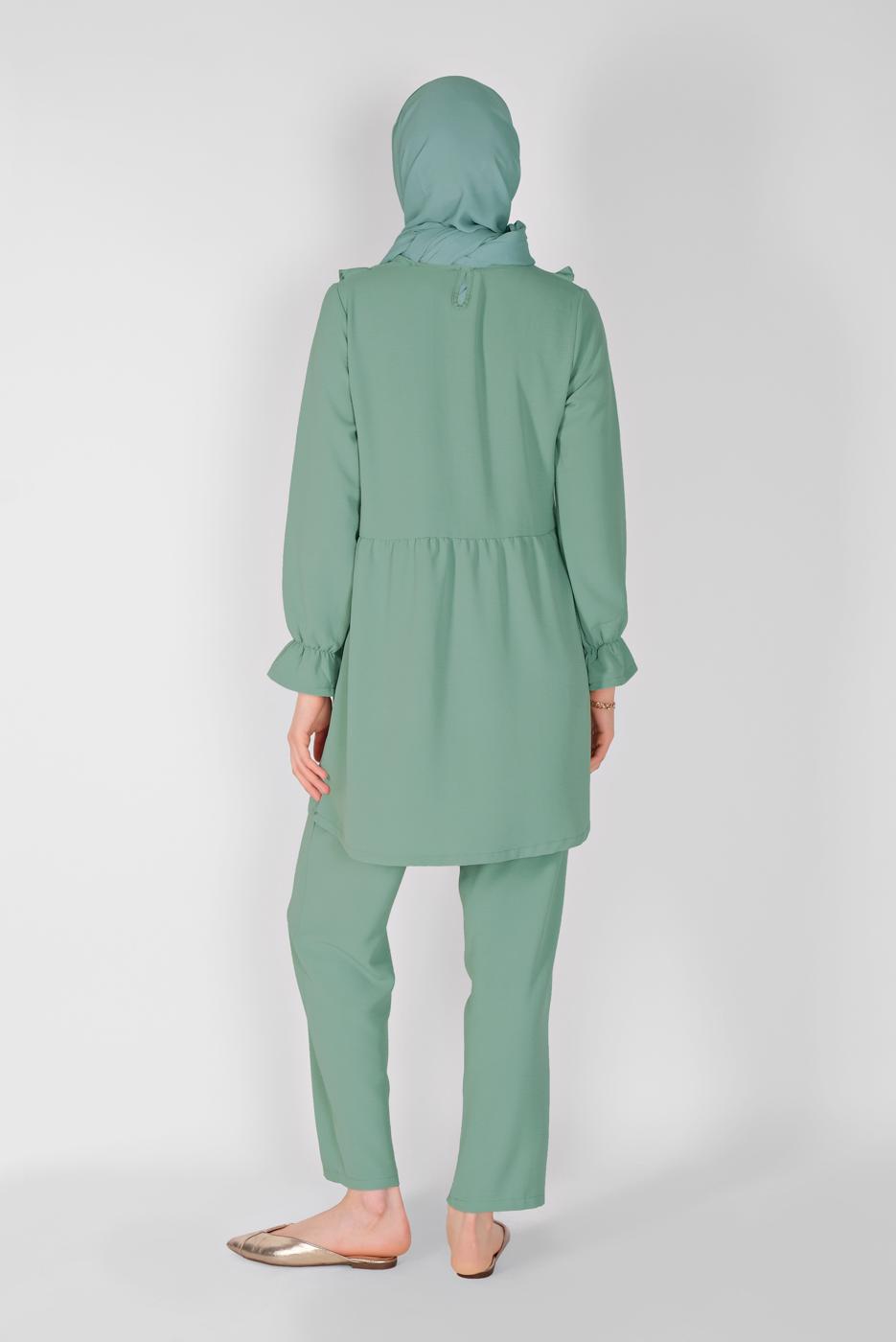 Vêtements hijab VERT T 8366 NSS-2′Lİ PANT. TAKIM