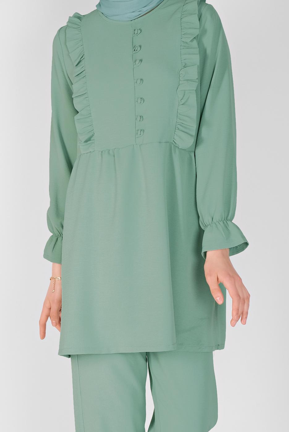 Vêtements hijab VERT T 8366 NSS-2&prime;Lİ PANT. TAKIM