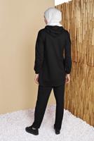 Tesettür giyim SİYAH FİLELİ PANTOLONLU EŞOFMAN TAKIM  8455 