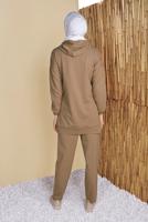 Vêtements hijab BRUN SURVÊTEMENT AVEC PANTALON EN RÉSILLE 8455