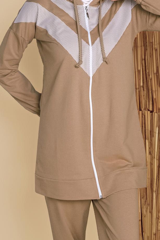 Tesettür giyim  FİLELİ PANTOLONLU EŞOFMAN TAKIM  8455  - TRENDTESETTÜR