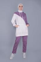 Hijab clothing PURPLE PANTS SUIT 8766 
