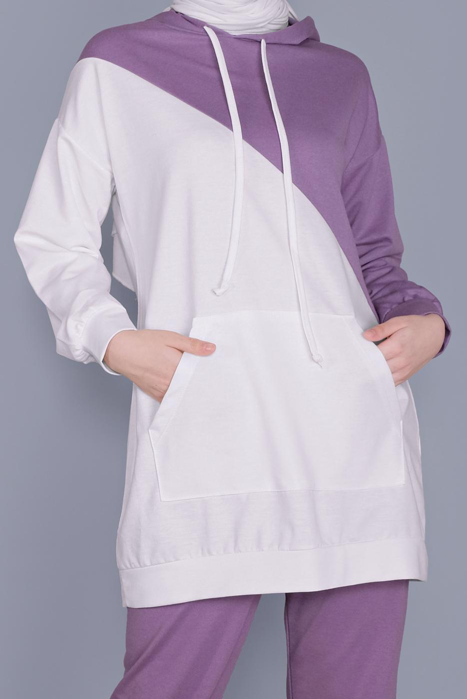 Hijab clothing PURPLE PANTS SUIT 8766 