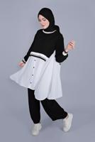 Hijab clothing BLACK PANTS SUIT  9004 