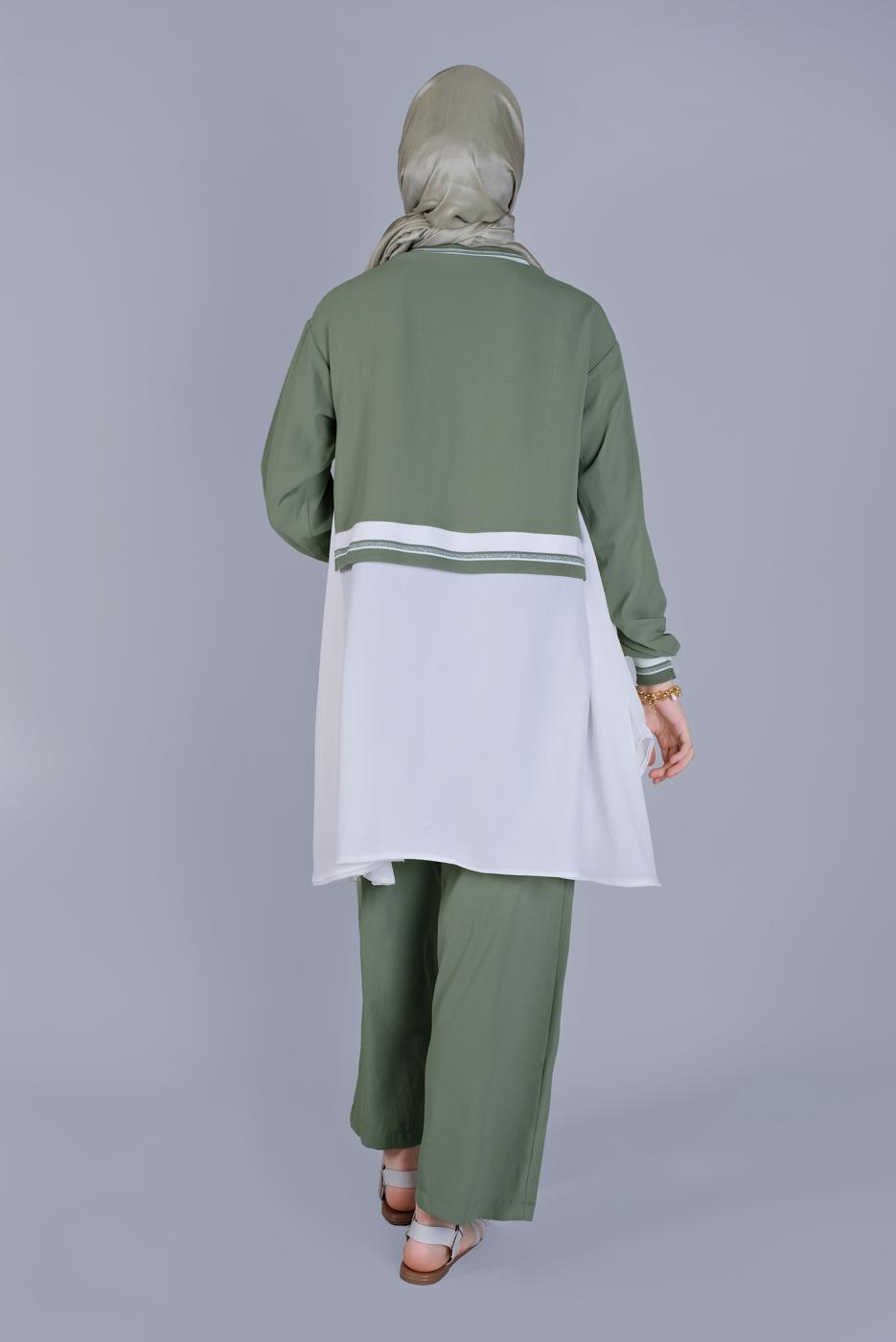 Hijab clothing GREEN PANTS SUIT  9004 