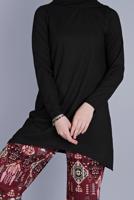 Tesettür giyim BORDO ETNİK DESENLİ PANTOLONLU TAKIM 9076 