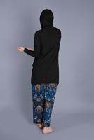 Tesettür giyim LACİVERT ETNİK DESENLİ PANTOLONLU TAKIM 9076 