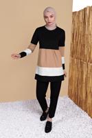 Vêtements hijab NOIR SURVÊTEMENTS TROIS COULEURS 9355 