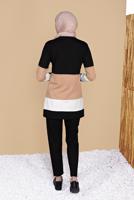 Vêtements hijab NOIR SURVÊTEMENTS TROIS COULEURS 9355 