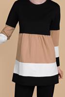 Vêtements hijab NOIR SURVÊTEMENTS TROIS COULEURS 9355 