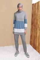 Vêtements hijab GRIS SURVÊTEMENTS TROIS COULEURS 9355 