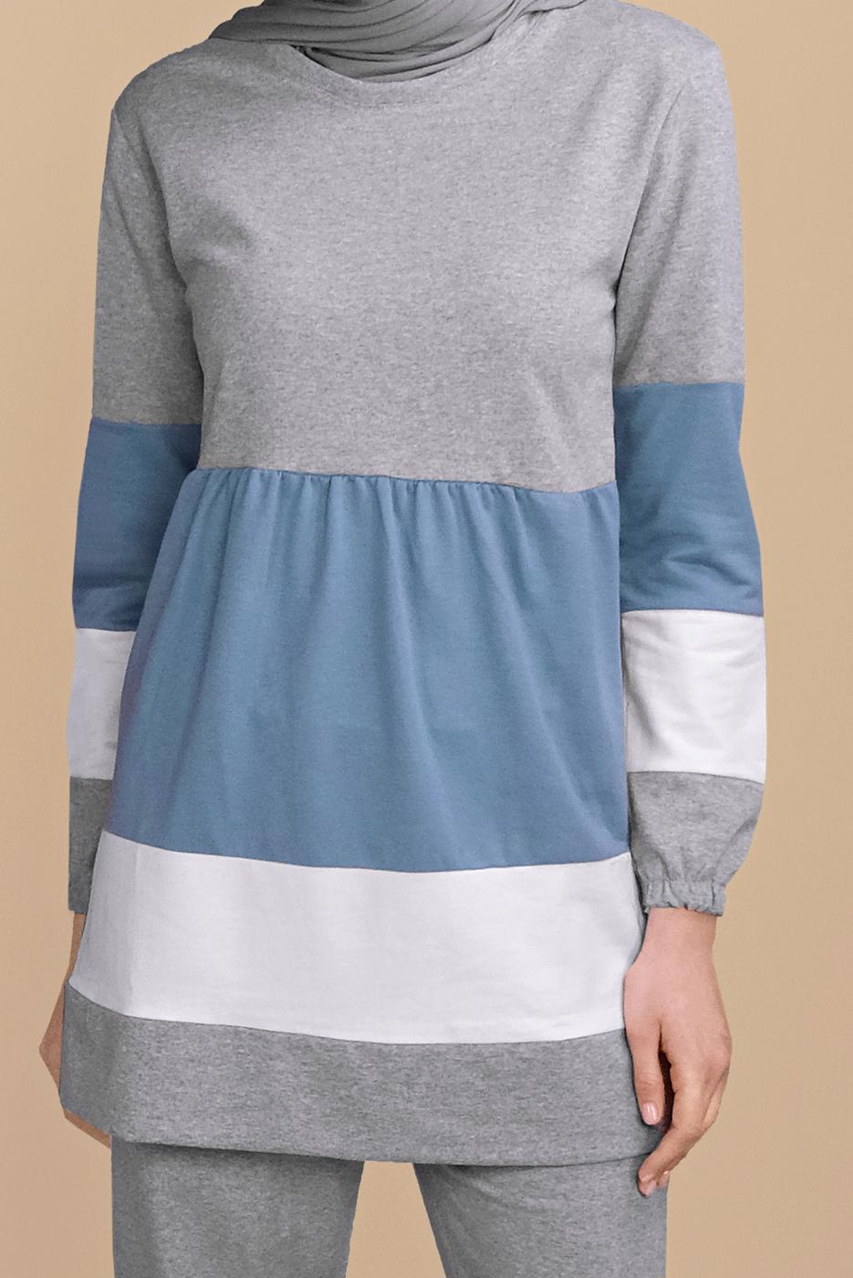 Vêtements hijab GRIS SURVÊTEMENTS TROIS COULEURS 9355 