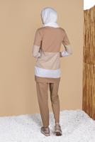 Hijab clothing BROWN THREE COLOR TRACKSUIT SET 9355