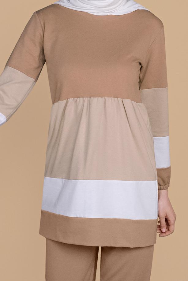 Vêtements hijab  THREE COLOR TRACKSUIT SET 9355 - TRENDTESETTÜR