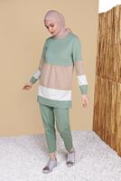 Vêtements hijab VERT SURVÊTEMENTS TROIS COULEURS 9355 