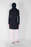 Tesettür giyim LACİVERT BASKILI PENYE TUNİK 1106 