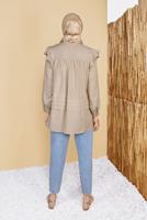Hijab clothing BEIGE FRILLED TUNIC 00001 