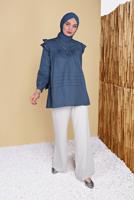 Vêtements hijab BLEU TUNIQUE À VOLANTS 00001