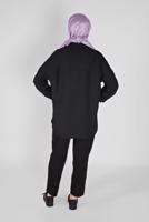 Tesettür giyim SİYAH RENK DETAYLI METAL AKSESUARLI TUNİK  04012 