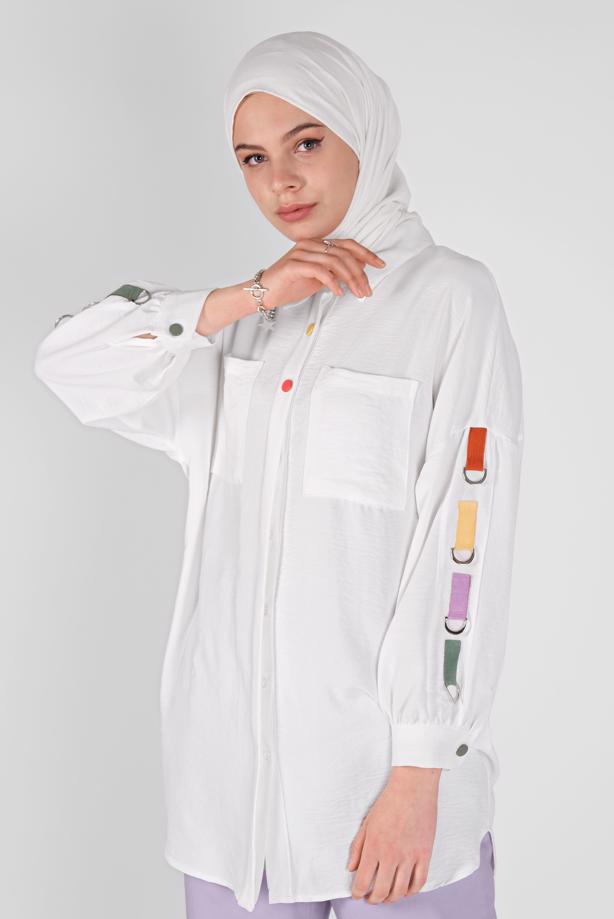 Vêtements hijab  COLOR DETAIL TUNIC 04012  - TRENDTESETTÜR