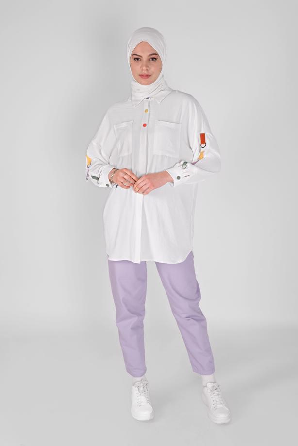 Vêtements hijab  COLOR DETAIL TUNIC 04012  - TRENDTESETTÜR