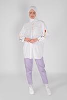Vêtements hijab BLANC TUNIQUE DETAIL COULEUR 04012