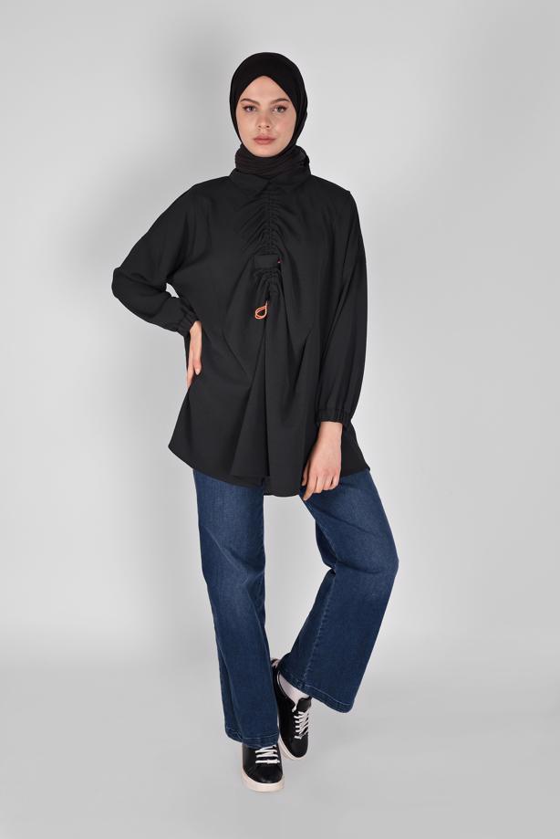 Vêtements hijab  SALAS TUNIC WITH SMOCKING 14012  - TRENDTESETTÜR