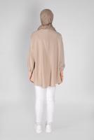 Hijab clothing BEIGE SALAS TUNIC WITH SMOCKING 14012 
