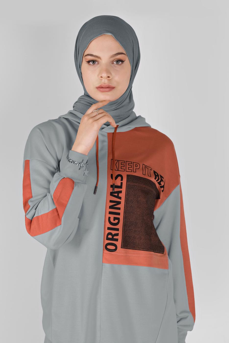 Hijab clothing GREY T 17012 NFS-TUNİK
