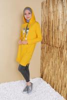 Hijab clothing YELLOW HOODED PRINTED TUNIC 27181 