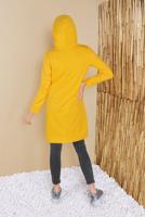 Hijab clothing YELLOW HOODED PRINTED TUNIC 27181 