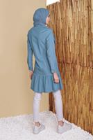 Vêtements hijab BLEU MARINE TUNIQUE EN DENIM COEUR FLORAL 30001