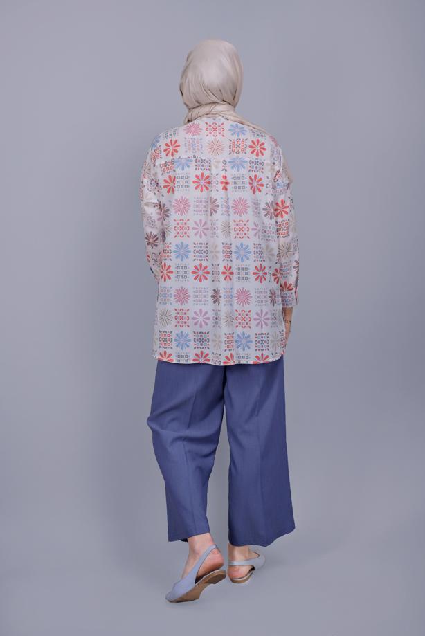 Vêtements hijab  MIX PATTERNED COLOR TUNIC  341-1  - TRENDTESETTÜR
