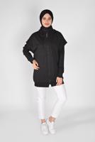 Tesettür giyim SİYAH KOLSUZ FERMUARLI TUNİK  36012 