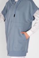 Tesettür giyim MAVİ KOLSUZ FERMUARLI TUNİK  36012 