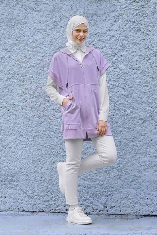 Hijab clothing  SLEEVELESS ZIPPERED TUNIC 36012  - TRENDTESETTÜR
