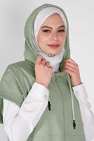 Tesettür giyim YEŞİL KOLSUZ FERMUARLI TUNİK  36012 