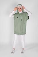 Tesettür giyim YEŞİL KOLSUZ FERMUARLI TUNİK  36012 