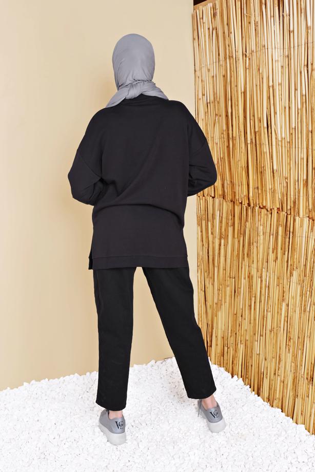 Vêtements hijab  POCKET AND ZIPPER DETAIL TUNIC 58402  - TRENDTESETTÜR