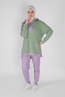 Vêtements hijab VERT TUNIQUE À CAPUCHE 63012