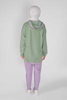 Vêtements hijab VERT TUNIQUE À CAPUCHE 63012