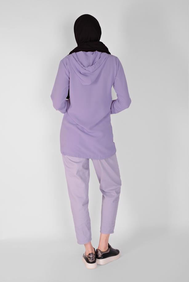 Vêtements hijab  ZIPPERED TIE DETAIL TUNIC 88534  - TRENDTESETTÜR