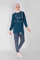 Vêtements hijab BLEU MARINE TUNIQUE À FERMETURE ÉCLAIR 88534