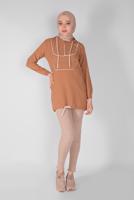 Vêtements hijab BRUN TUNIQUE À FERMETURE ÉCLAIR 88534