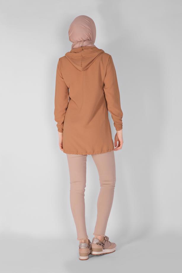 Vêtements hijab  ZIPPERED TIE DETAIL TUNIC 88534  - TRENDTESETTÜR