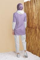 Hijab clothing PURPLE 2-COLOR HOODED TUNIC 071 